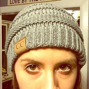 Grey knit beanie